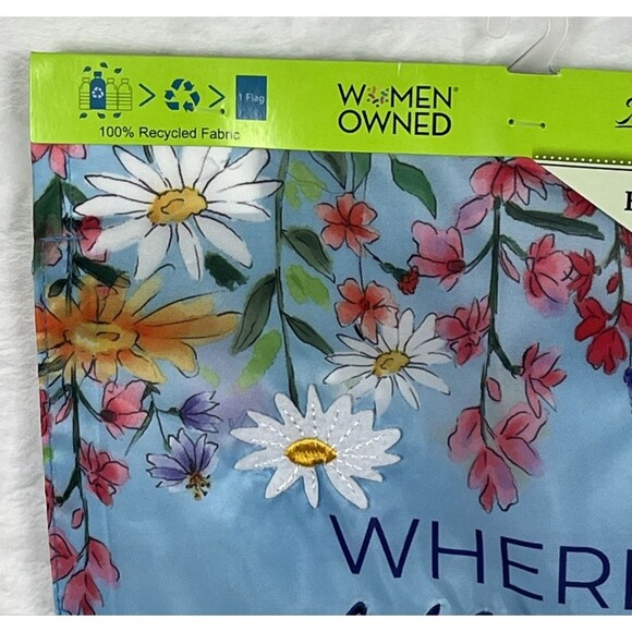 Meadow Creek Embroidered Yard Flag Wildflowers Home 11.5x18 Multicolor Home NEW - Picture 3 of 6